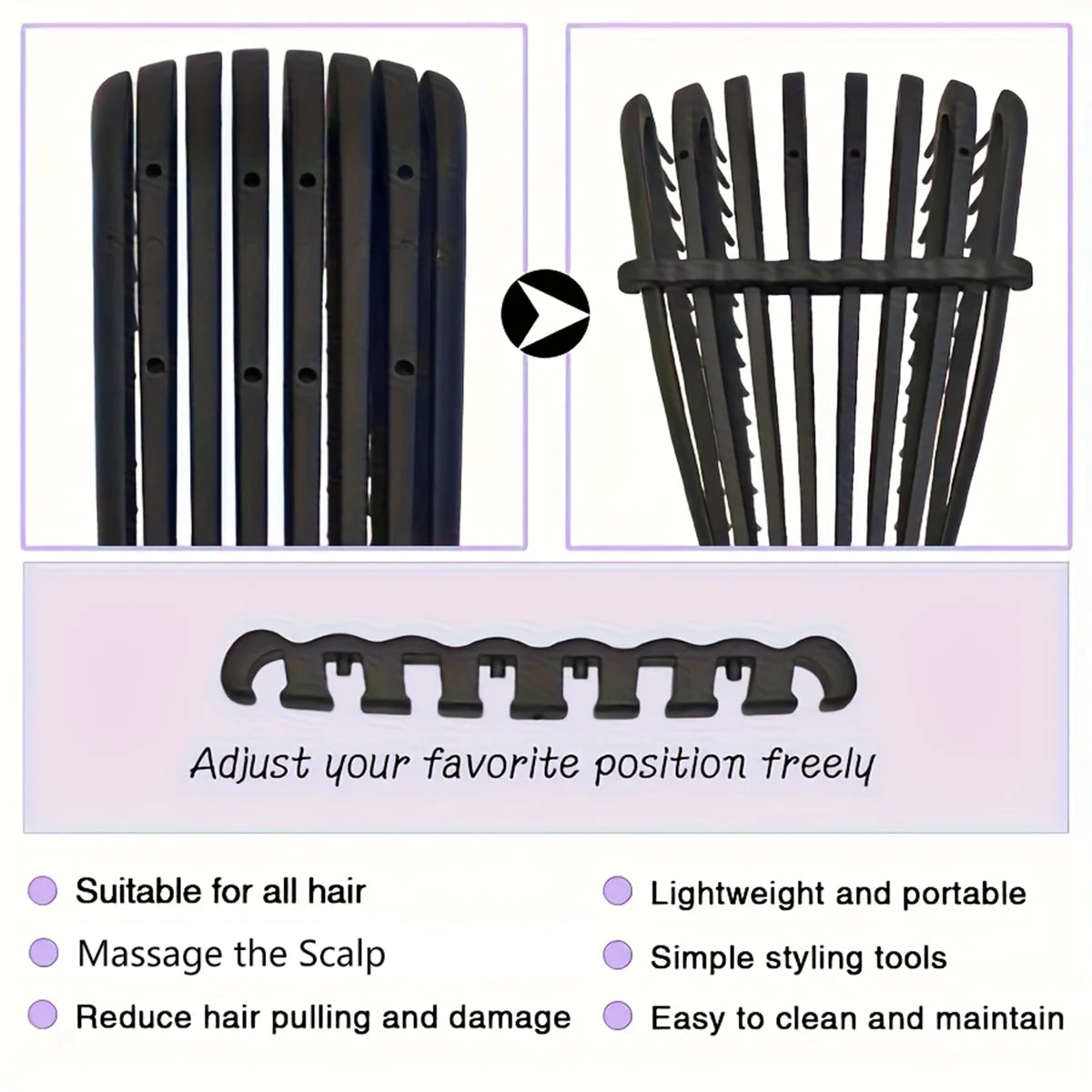 Detangling Hairbrush for Curly and Long Hair Anti-static Scalp Comb - 4