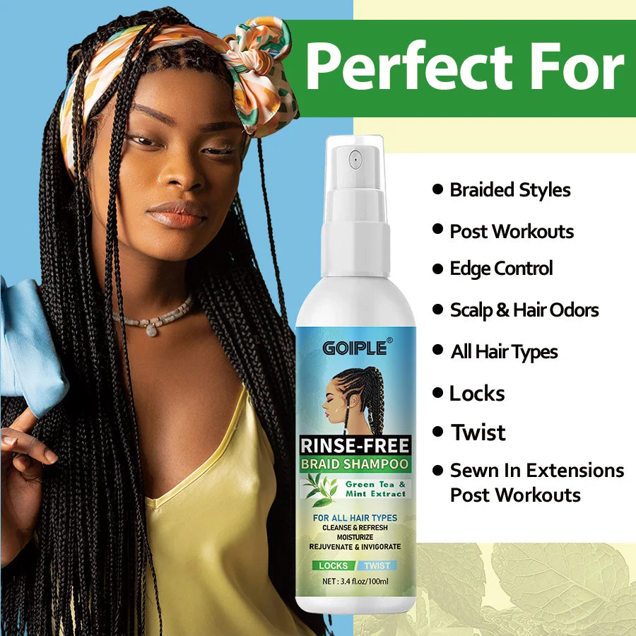 Rinse Free Braid Shampoo and Foam Mousse Set with Nightcap