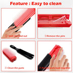 9-Row Detangling Hair Brush Curl Defining Styling Comb