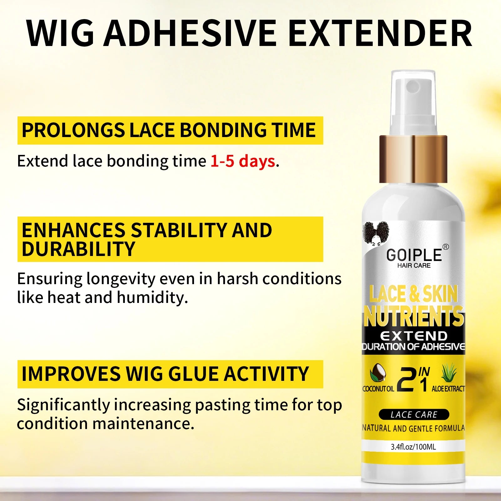 100ml Lace and Skin Nutrient Adhesive Extender with Coconut Oil