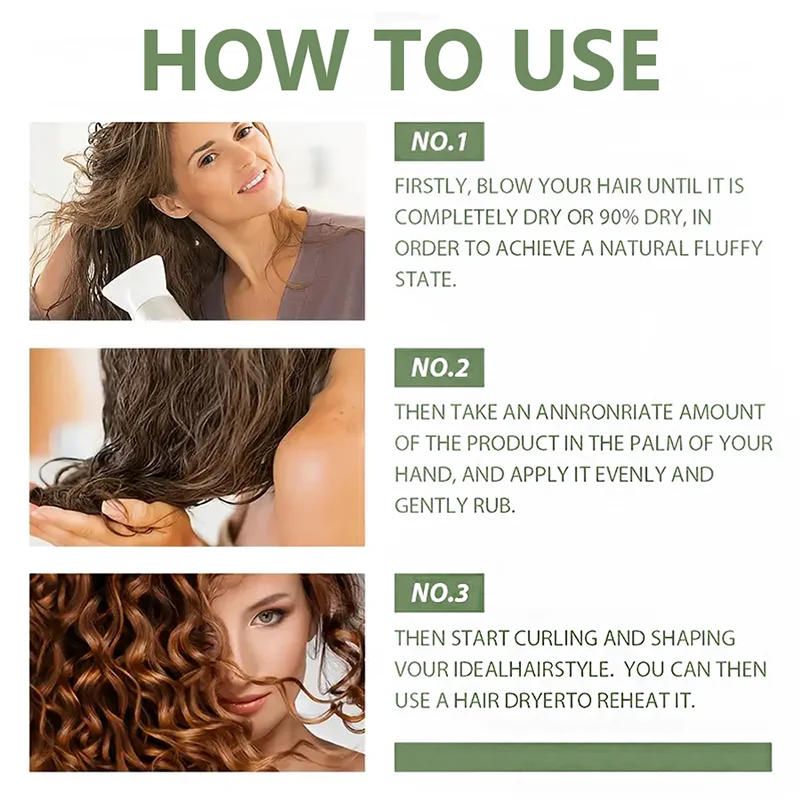 7 in 1 Curl Defining Hair Styling Cream with Rosemary and Castor Oil 50g - 14
