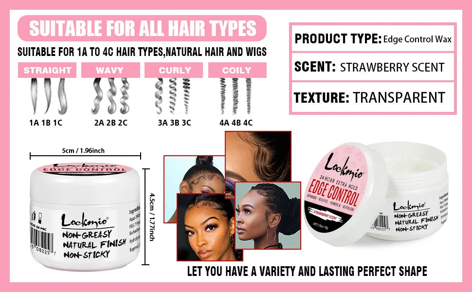 50g Edge Control Hair Styling Cream and Anti Frizz Wax