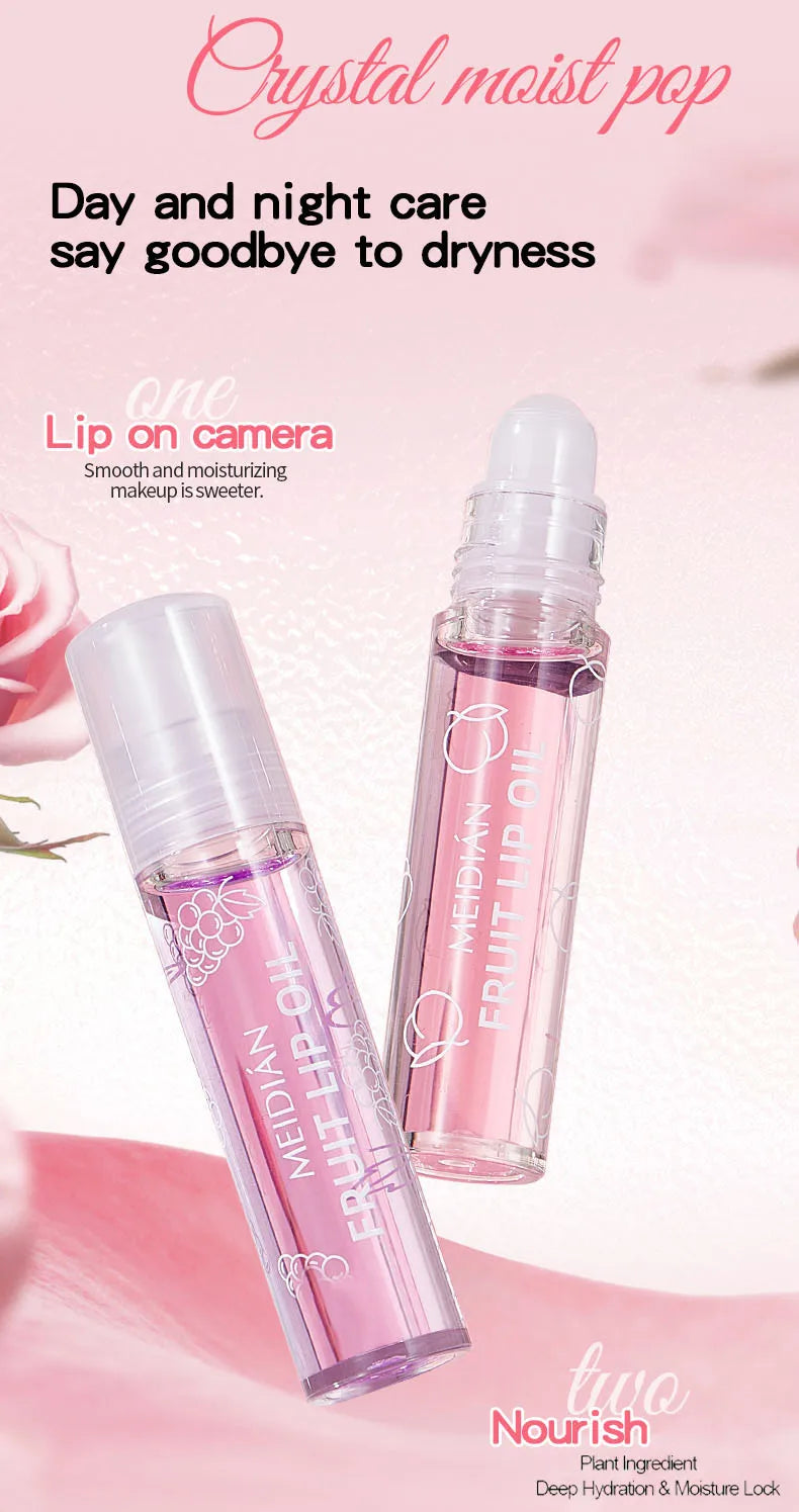 4 Piece Fruit Lip Oil Set Moisturizing Gloss for Dry Lips