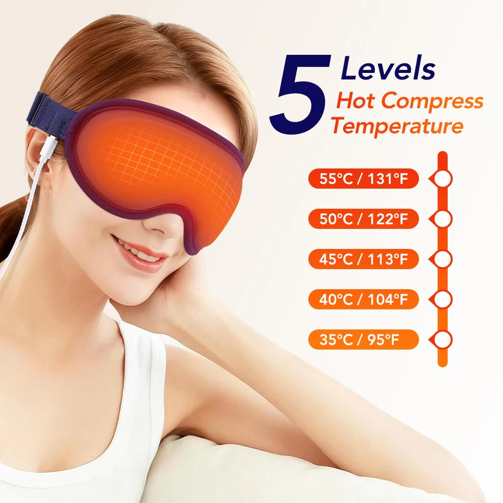 Heated Eye Mask for Dry Eyes and Strain Relief