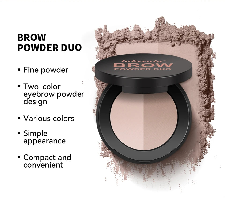Dual-Tone Eyebrow Powder Palette with Brush - 9