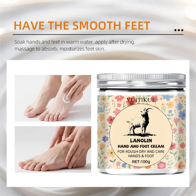 Lanolin Hand and Foot Cream Moisturizing Treatment for Dry Cracked Skin