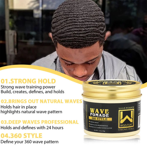 120g Strong Hold Hair Pomade for 360 Wave Styling