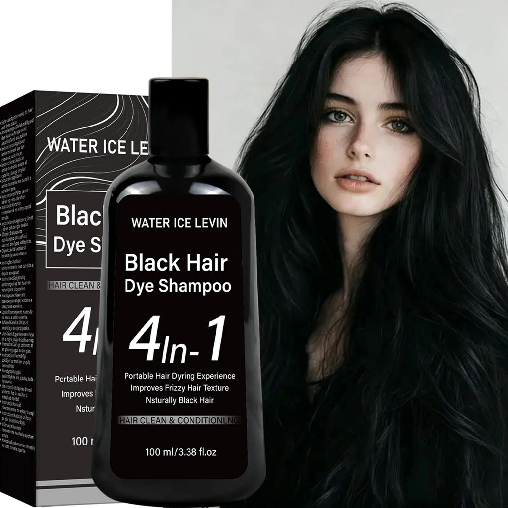 Black Hair Dye Shampoo 4-in-1 Conditioning Anti Frizz Formula 100ml