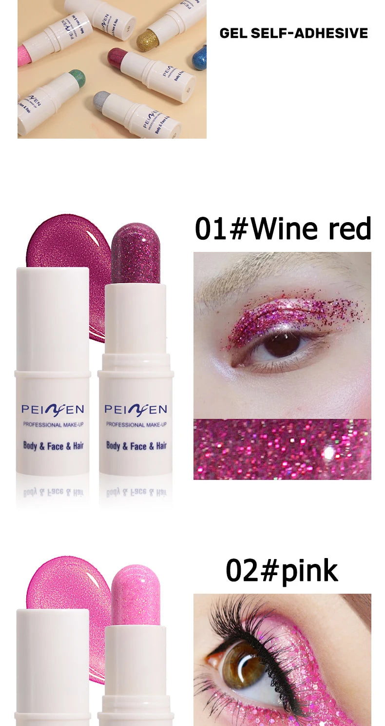 Peifen Glitter Makeup Stick Waterproof Face Body Highlighter