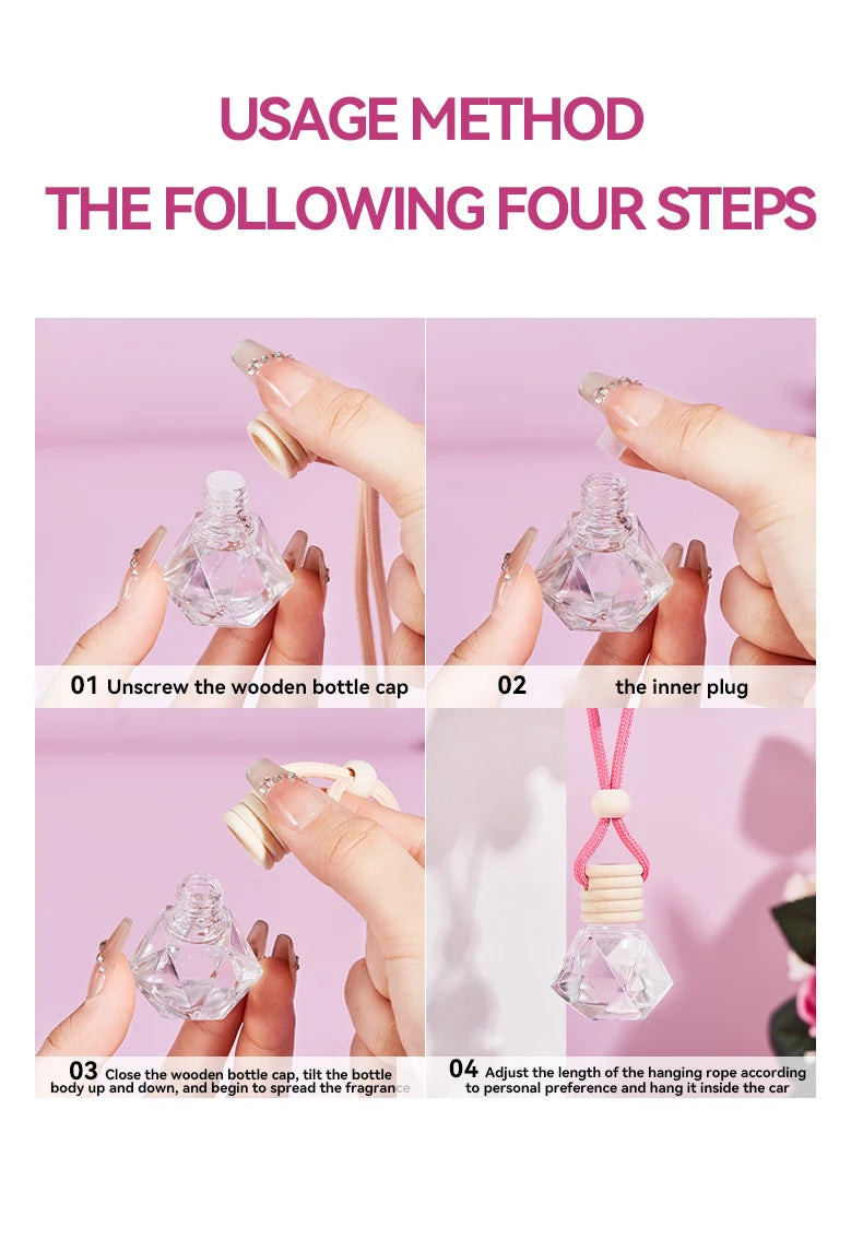 Car Air Freshener Hanging Perfume Diffuser Natural Flower Fragrance