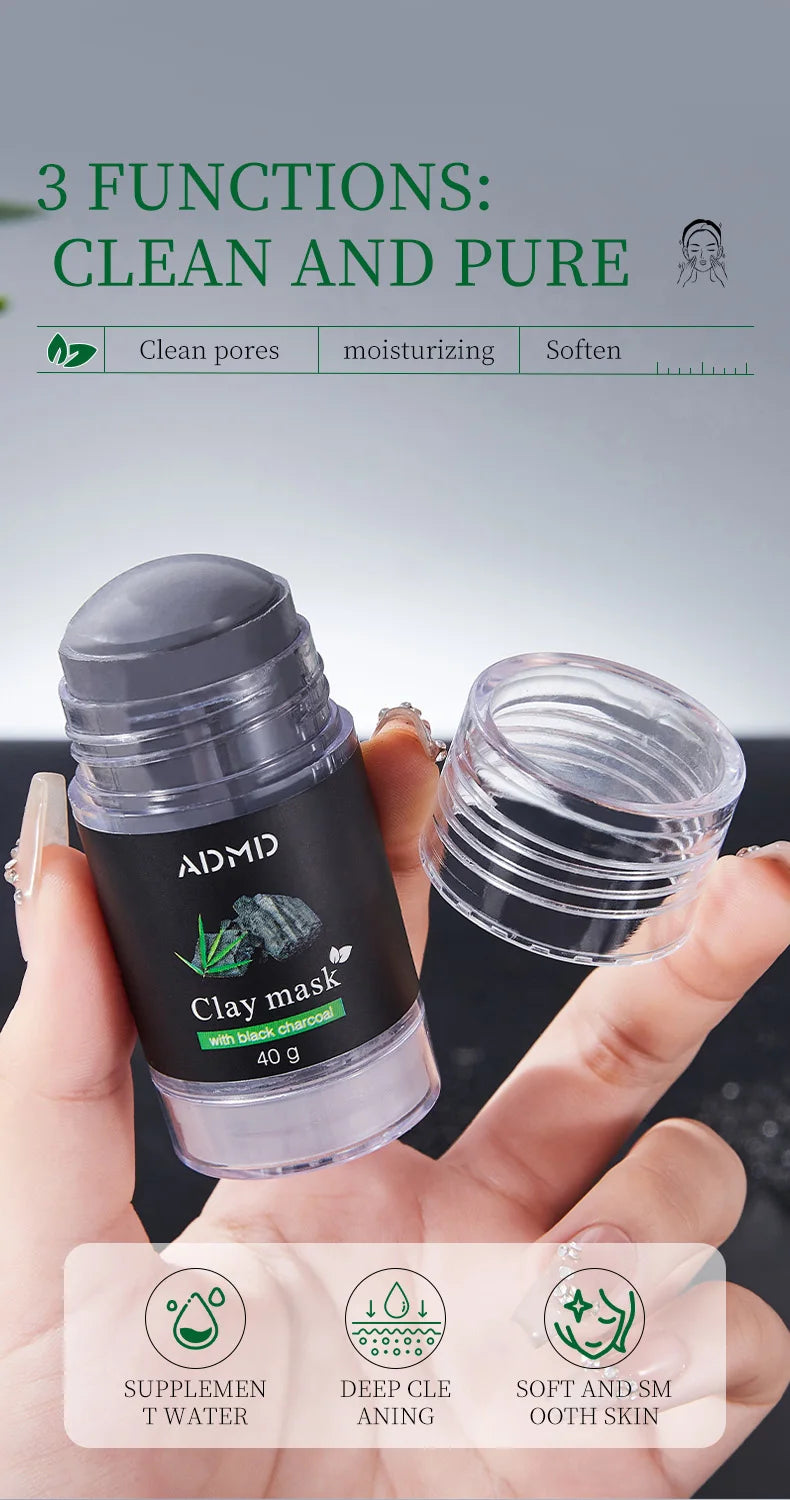 ADMID Bamboo Charcoal Mud Mask Stick Deep Cleansing Facial Treatment - 8