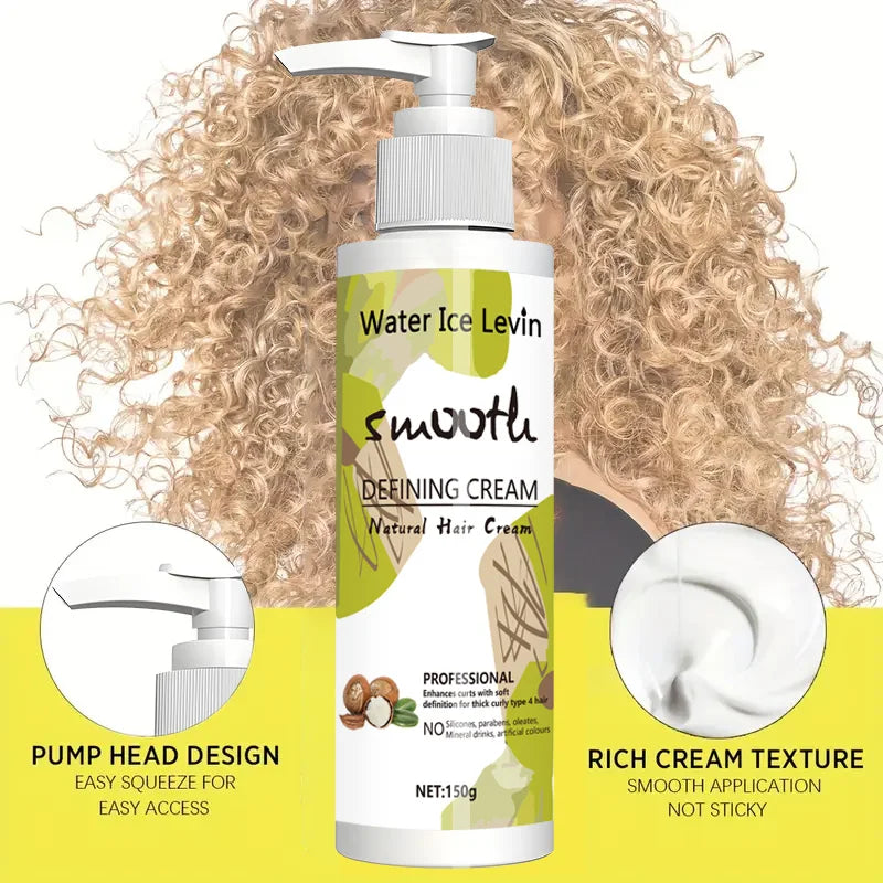 Water Ice Levin Curling Cream Anti Frizz Hair Defining Styling Lotion - 3