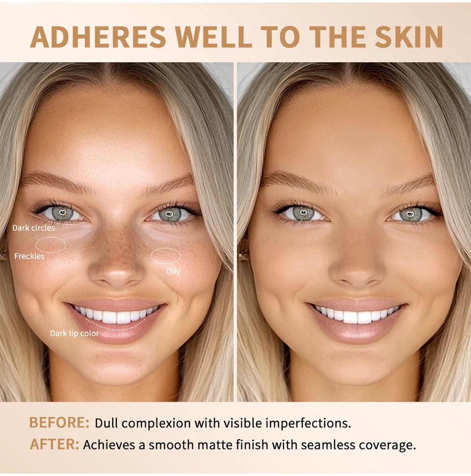 Matte Foundation Stick with Built-in Brush for Flawless Coverage