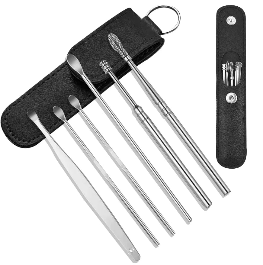Stainless Steel Ear Wax Removal Tool Kit with Travel Case