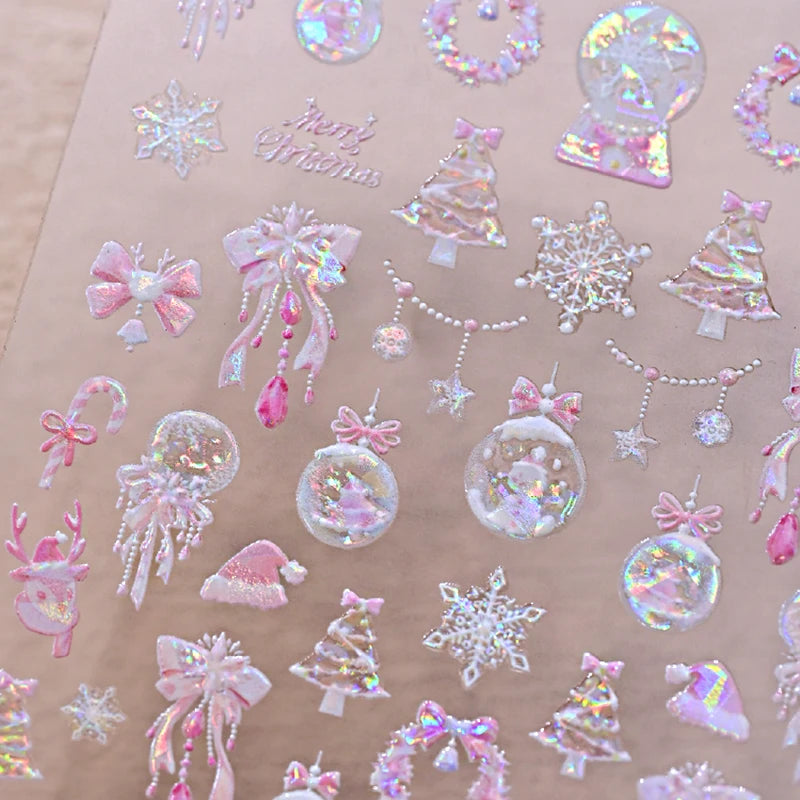 3D Christmas Cartoon Nail Art Stickers