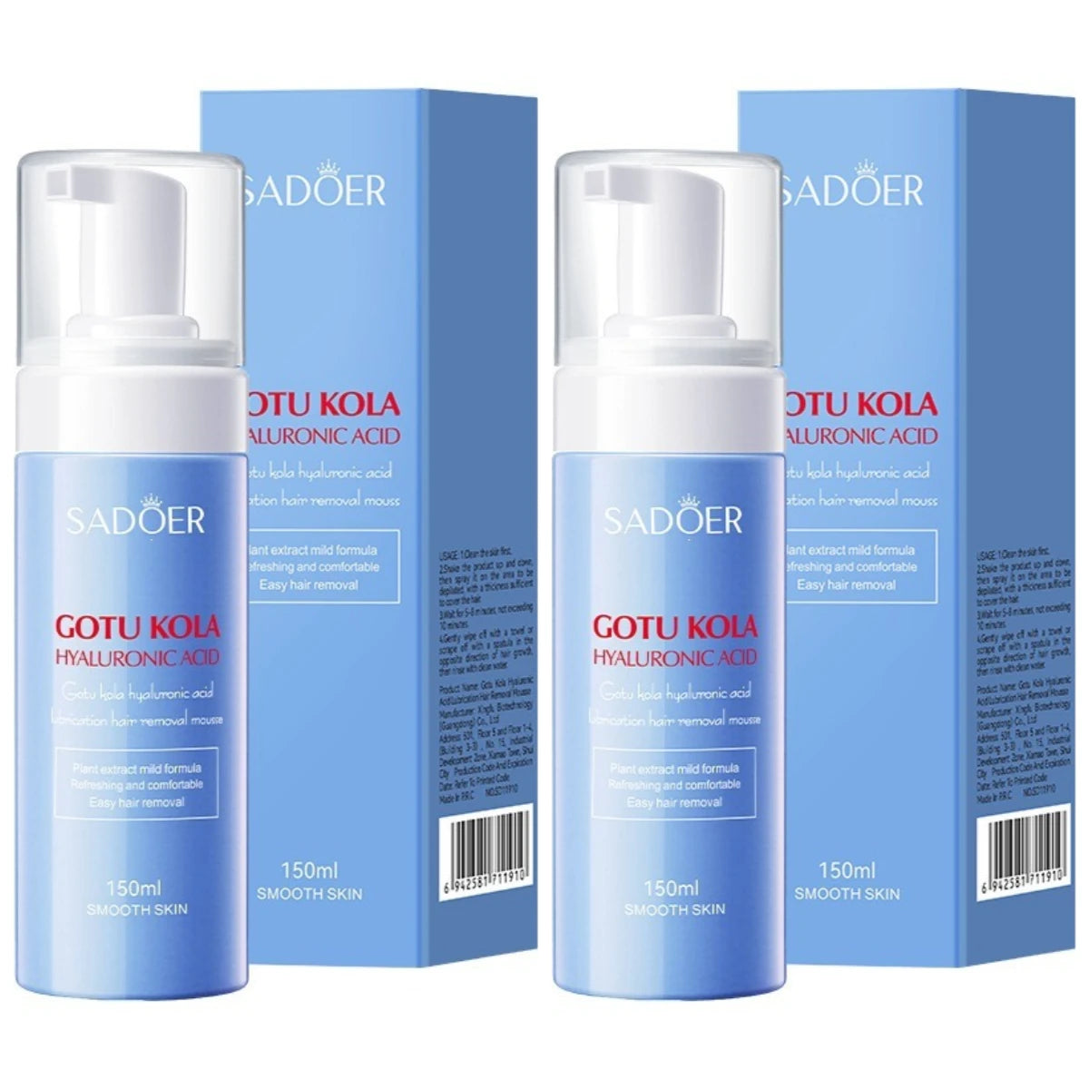 Sadoer Centella Hyaluronic Acid Hair Removal Mousse Gentle Body Foam