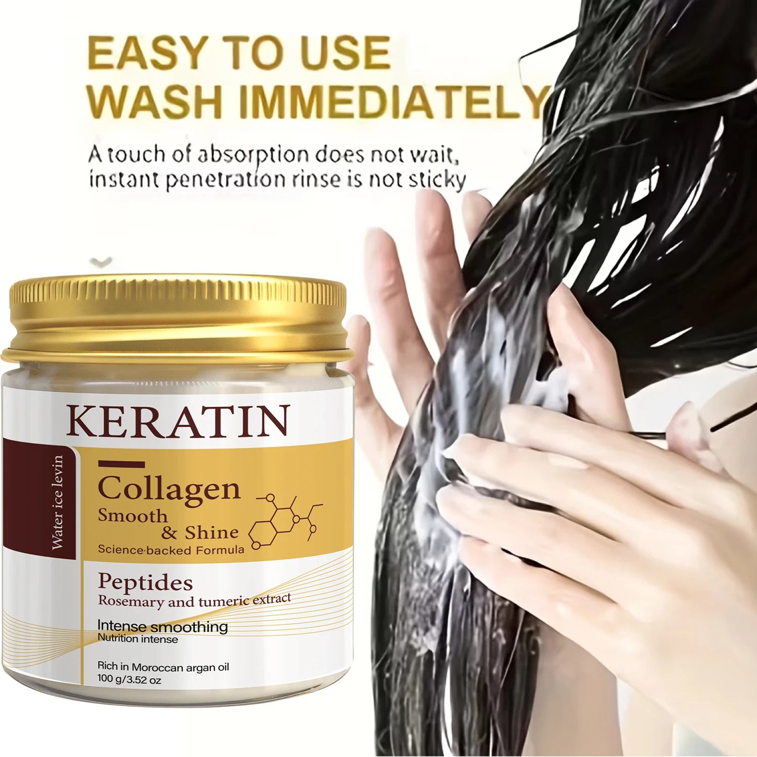Keratin Collagen Argan Oil Hair Mask Deep Conditioning Treatment 100g