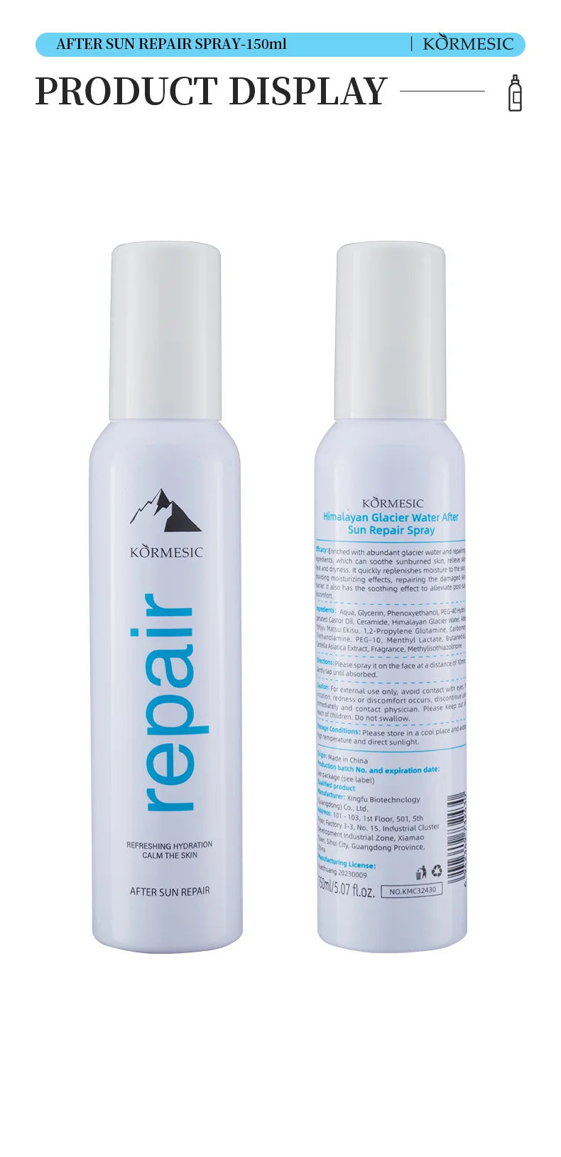 Kormesic Himalayan Glacier Hydrating Moisturizing Face Mist 2 Pack