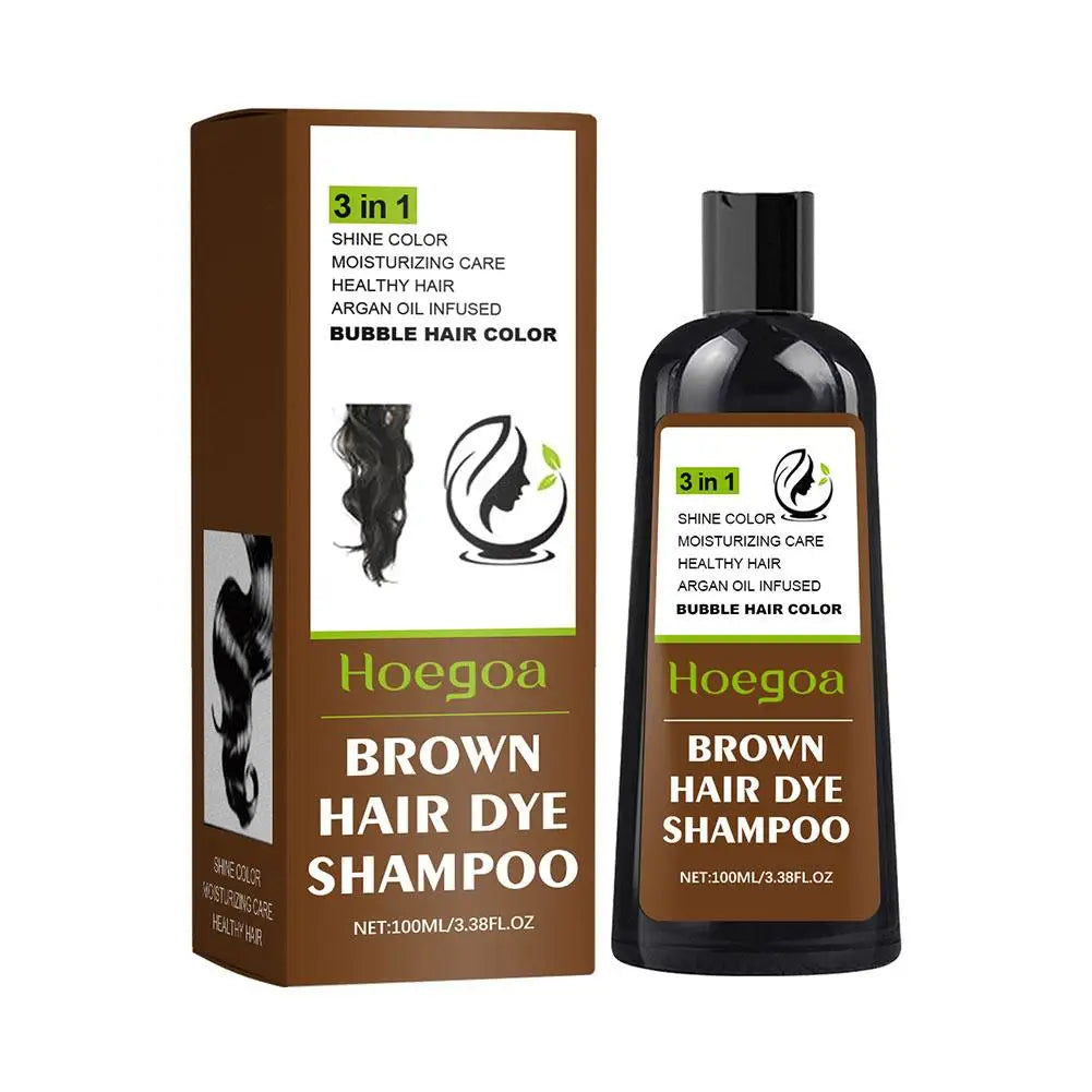 3 in 1 Herbal Hair Color Shampoo 100ml Black or Brown Dye