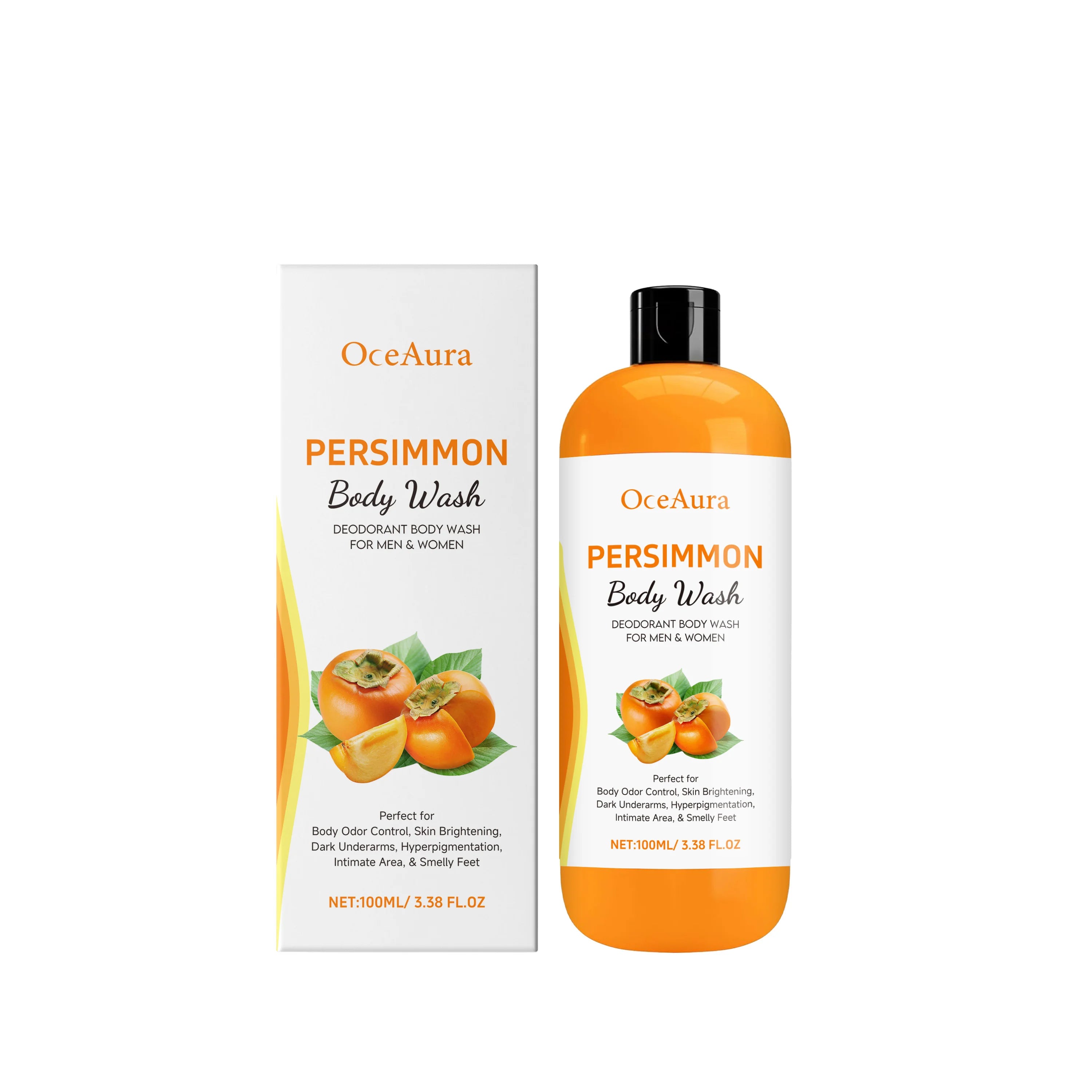 Persimmon Extract Body Wash Odor Control and Skin Brightening Shower Gel