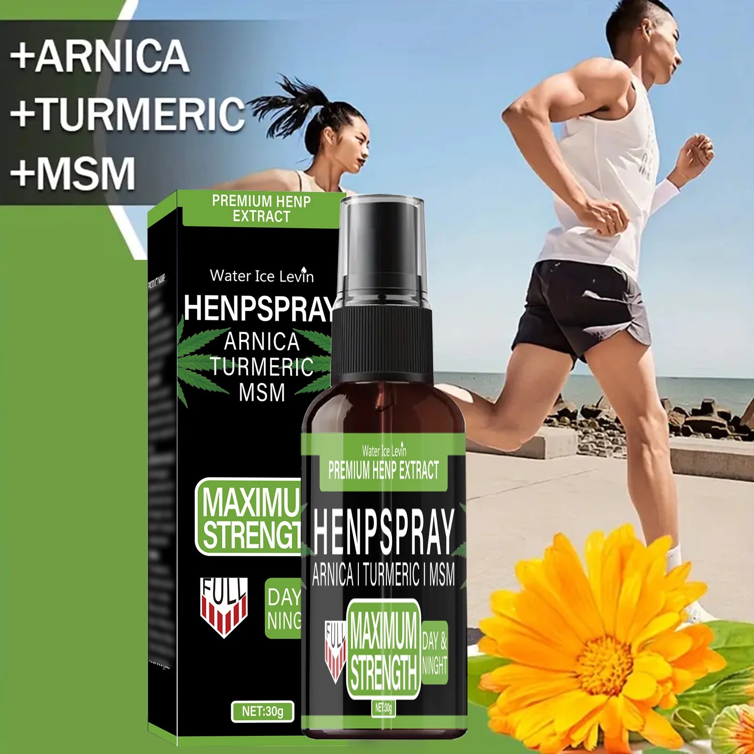 Hemp Extract Spray with Arnica Turmeric and MSM Relief Cream - 3