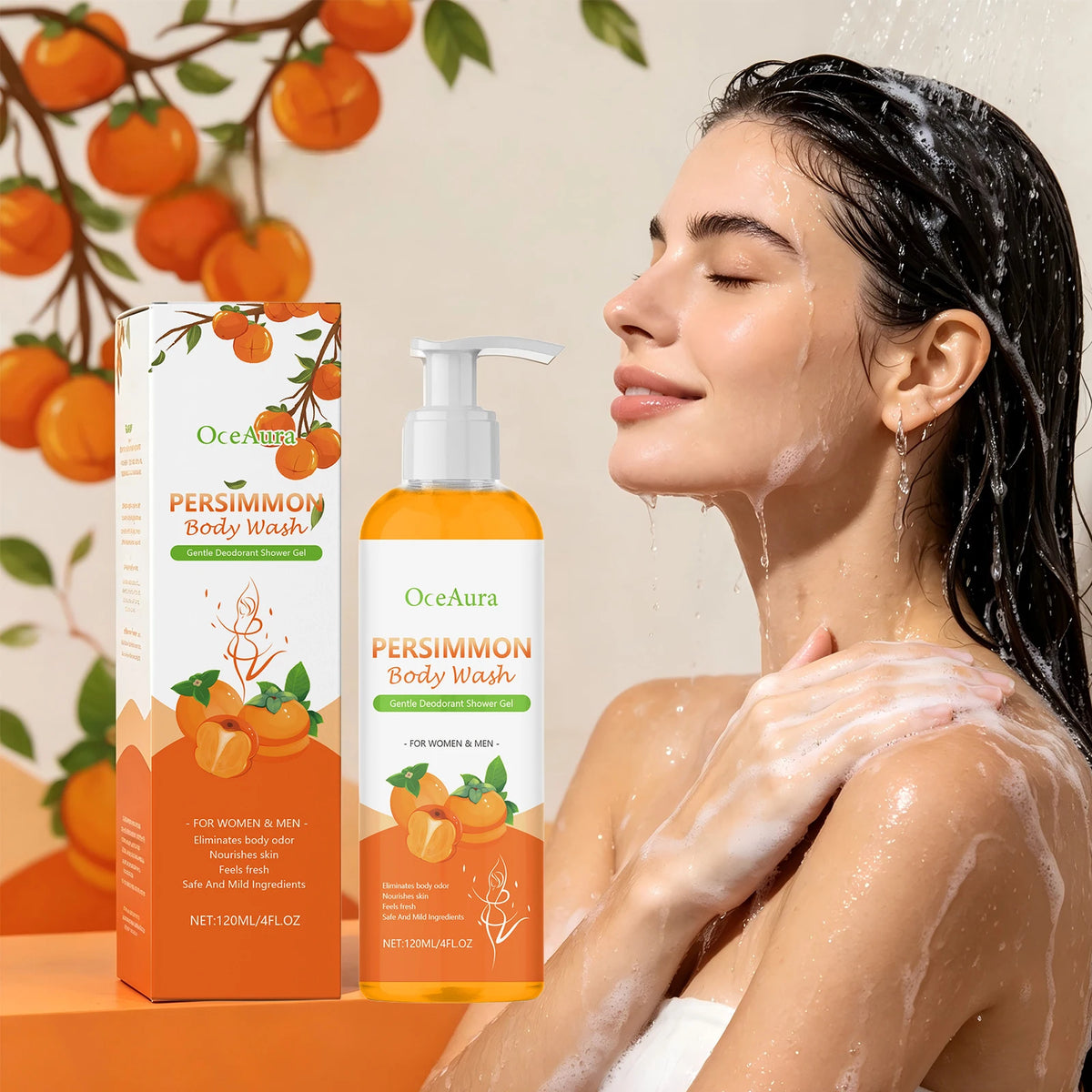 Persimmon Body Wash for Odor Control and Skin Refreshing