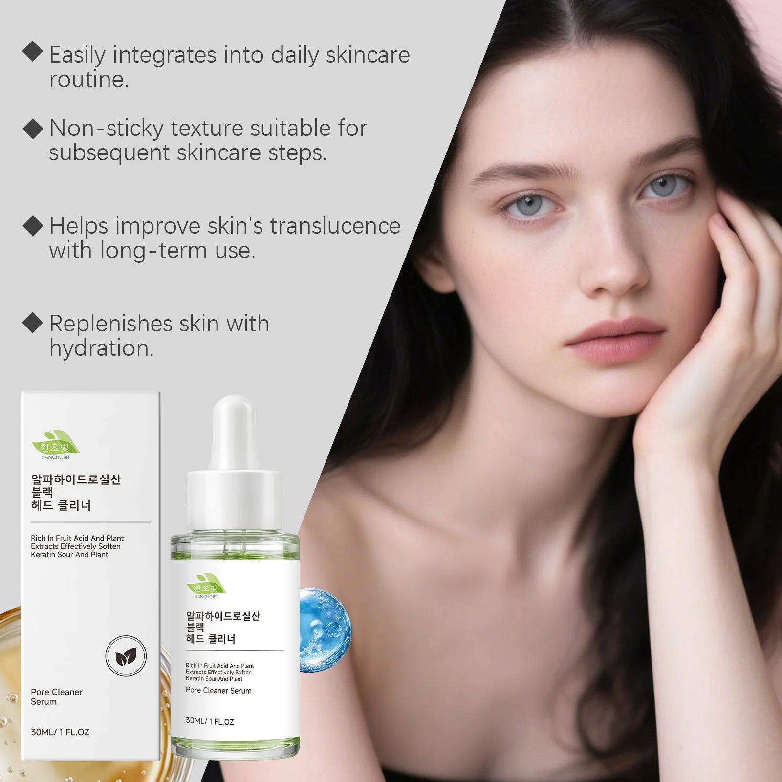 Hanchobit Pore Cleansing Serum Moisturizing Facial Skin Care Treatment - 13