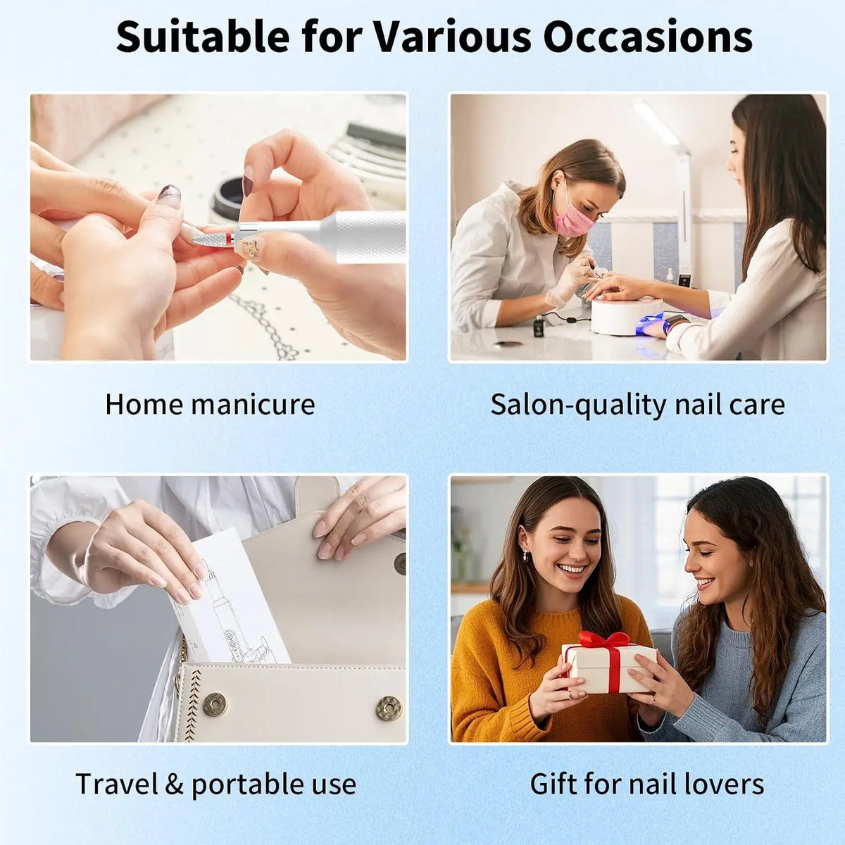 Cordless Electric Nail Drill Set for Manicure and Pedicure