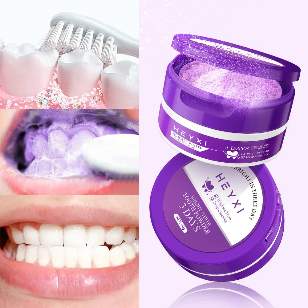 Heyxi Purple Tooth Powder Teeth Whitening and Deep Cleansing Formula