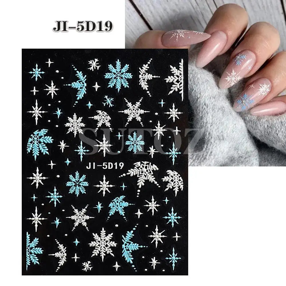 3D Christmas Cartoon Nail Art Stickers