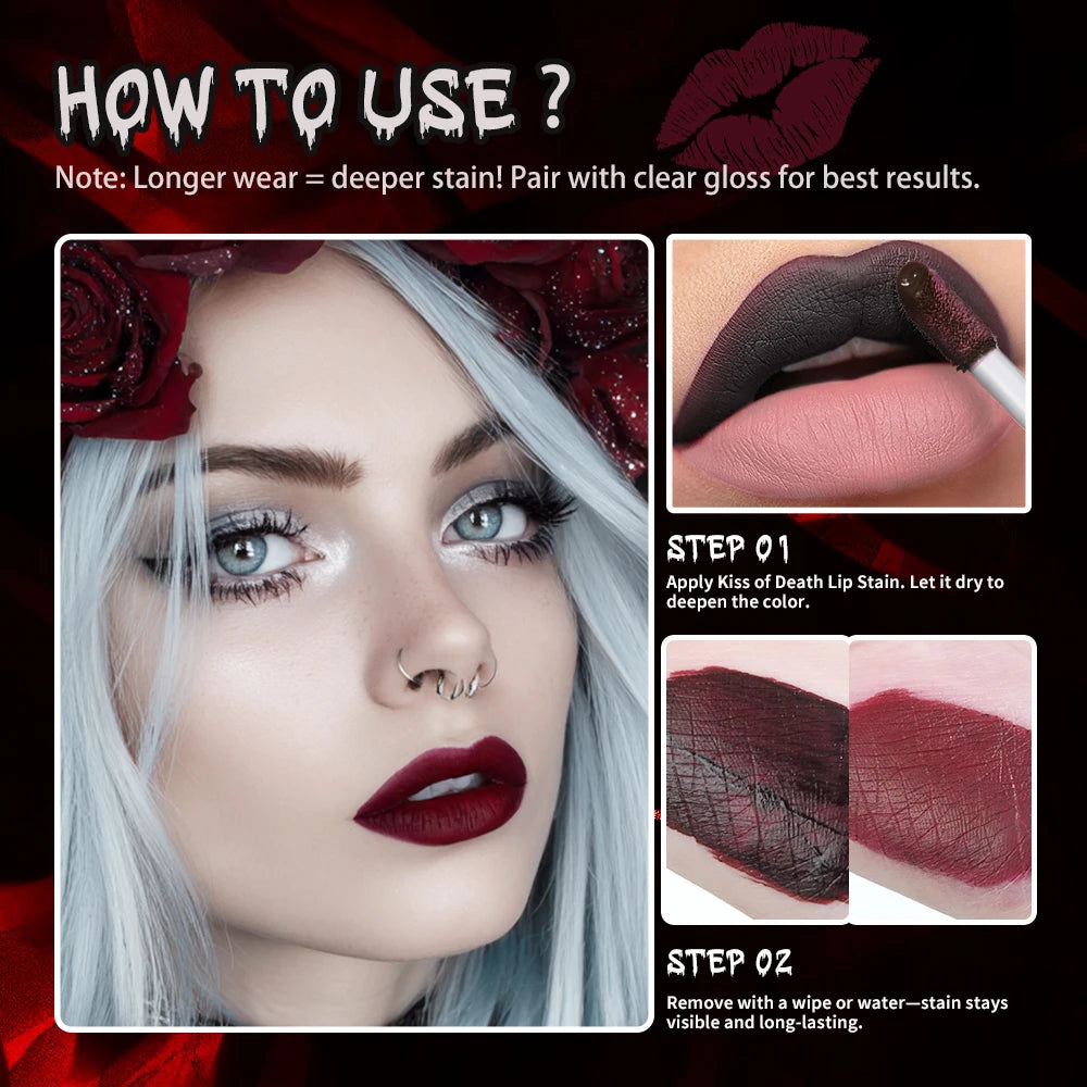Bloody Matte Lip Stain for Halloween and Costume Makeup