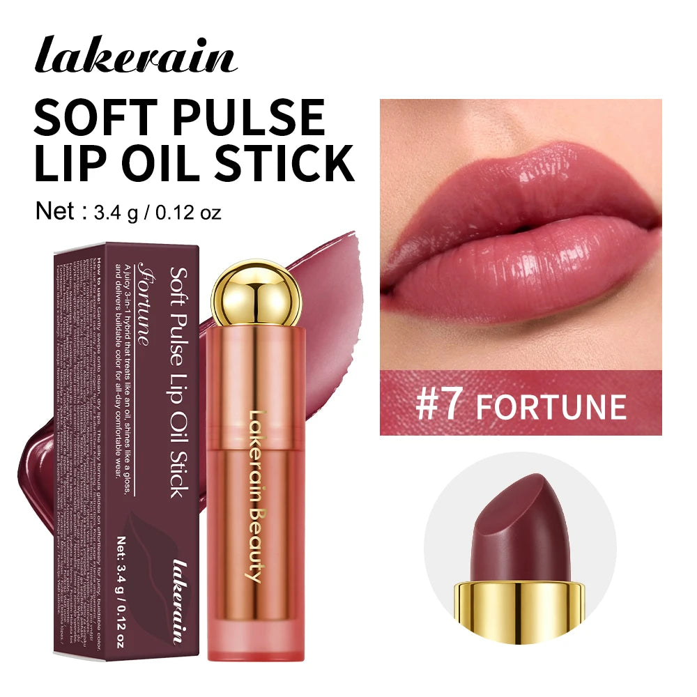 3-in-1 Tinted Hydrating Lip Oil Stick for Glossy Plump Lips