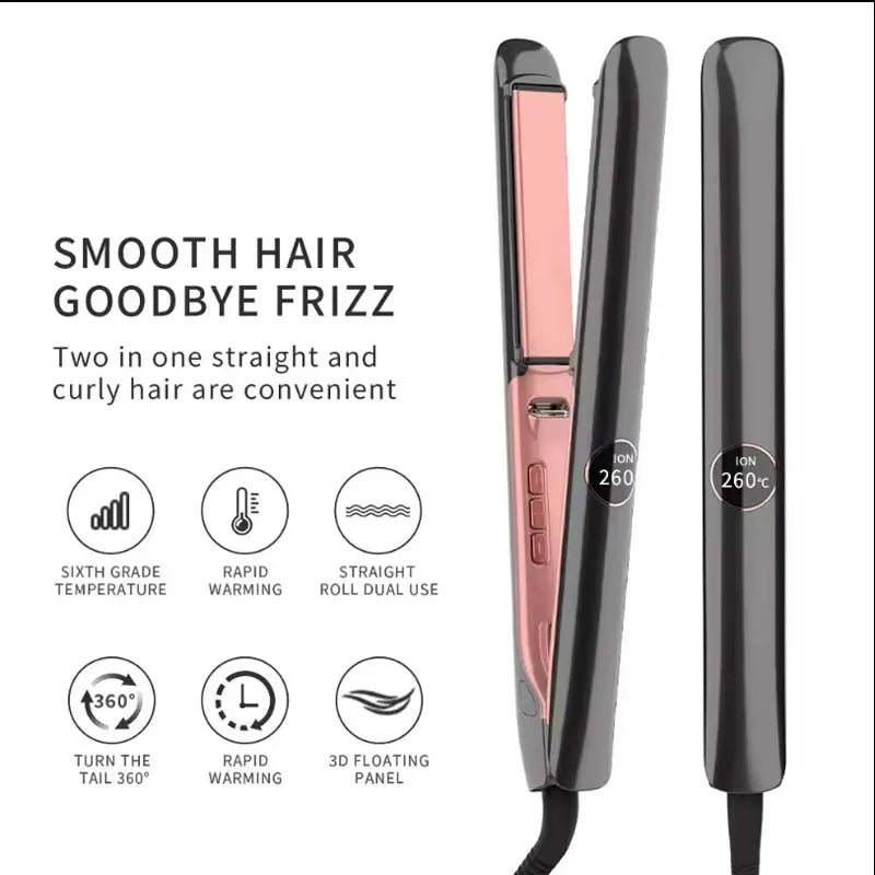 Professional Ceramic Hair Straightener Ionic Flat Iron Salon Styling Tool - 7
