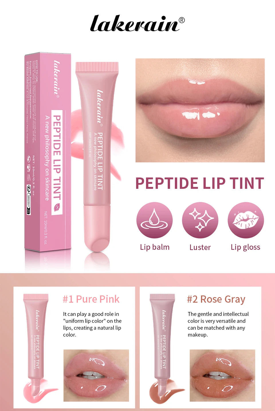 Hydrating Peptide Lip Tint for Soft Glossy Lips