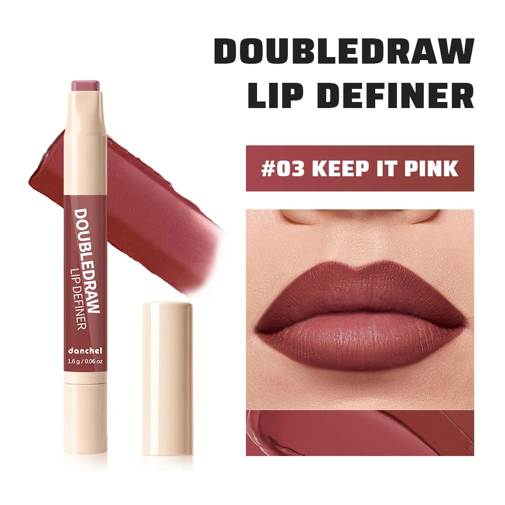 2-in-1 Lip Liner and Matte Lipstick for Long-Lasting Wear