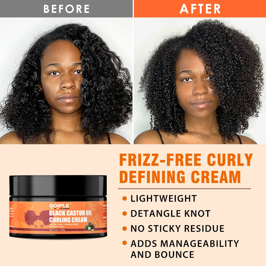 Black Castor Oil Curling Cream Hair Styling and Curl Defining Treatment - 7