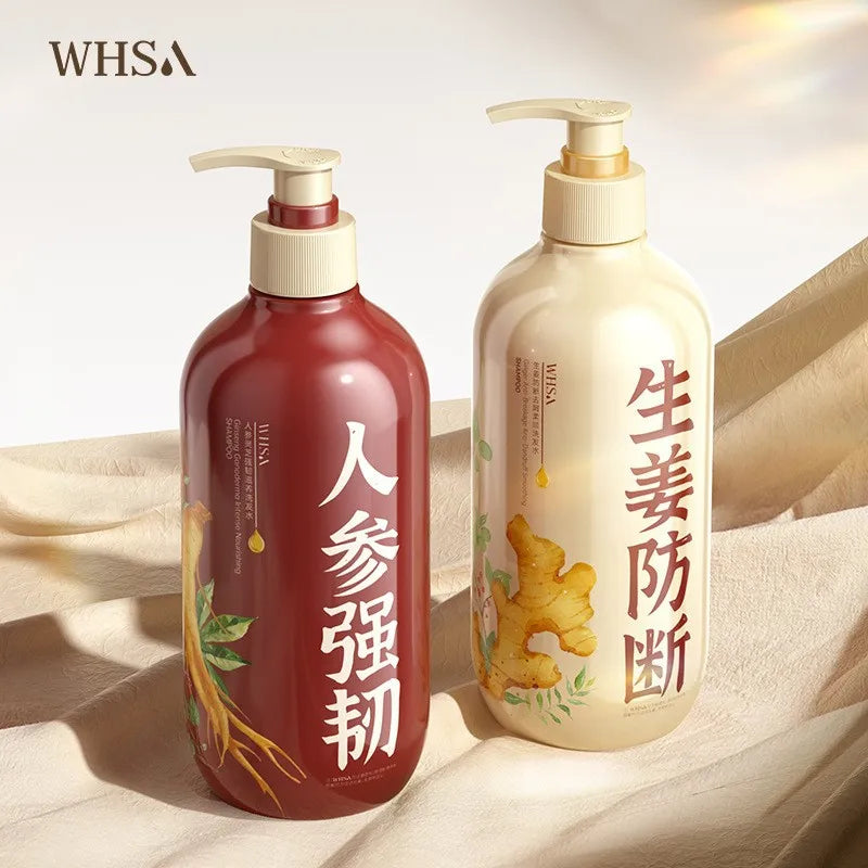 Whsa Ginseng Ginger Shampoo Anti Hair Loss Deep Cleansing Treatment 500ml - 1