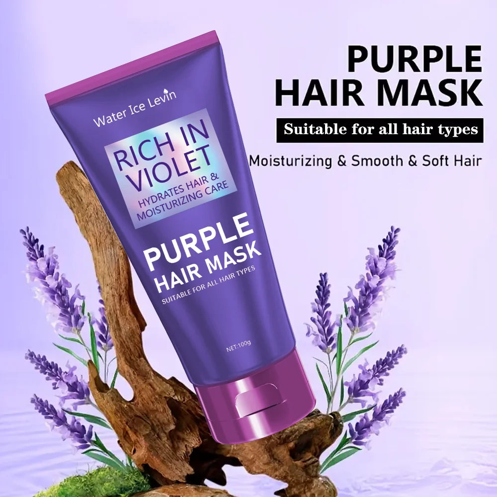 Purple Hair Mask Keratin Deep Conditioning Treatment for Damaged Hair