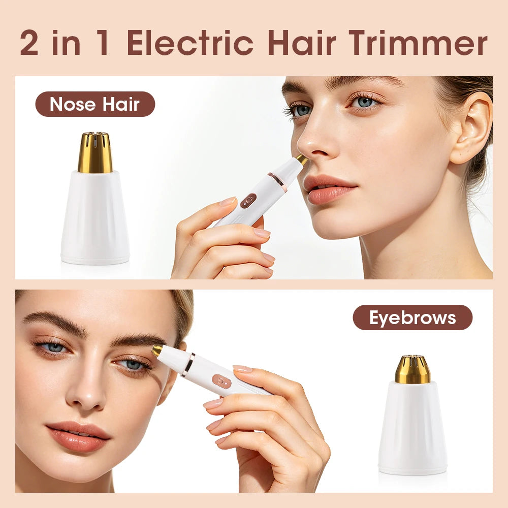 2-in-1 Rechargeable Eyebrow and Nose Hair Trimmer