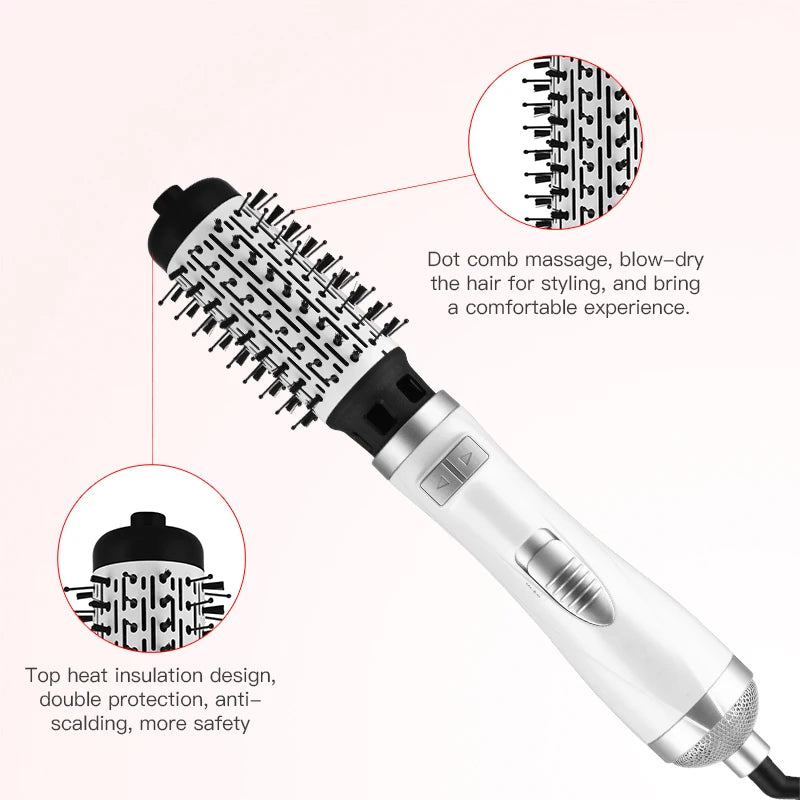 3-in-1 Rotating Hair Dryer Brush Volumizer and Hot Air Styler