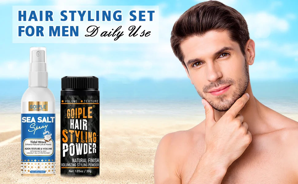 Goiple Sea Salt Spray and Hair Styling Powder Volumizing Set - 7