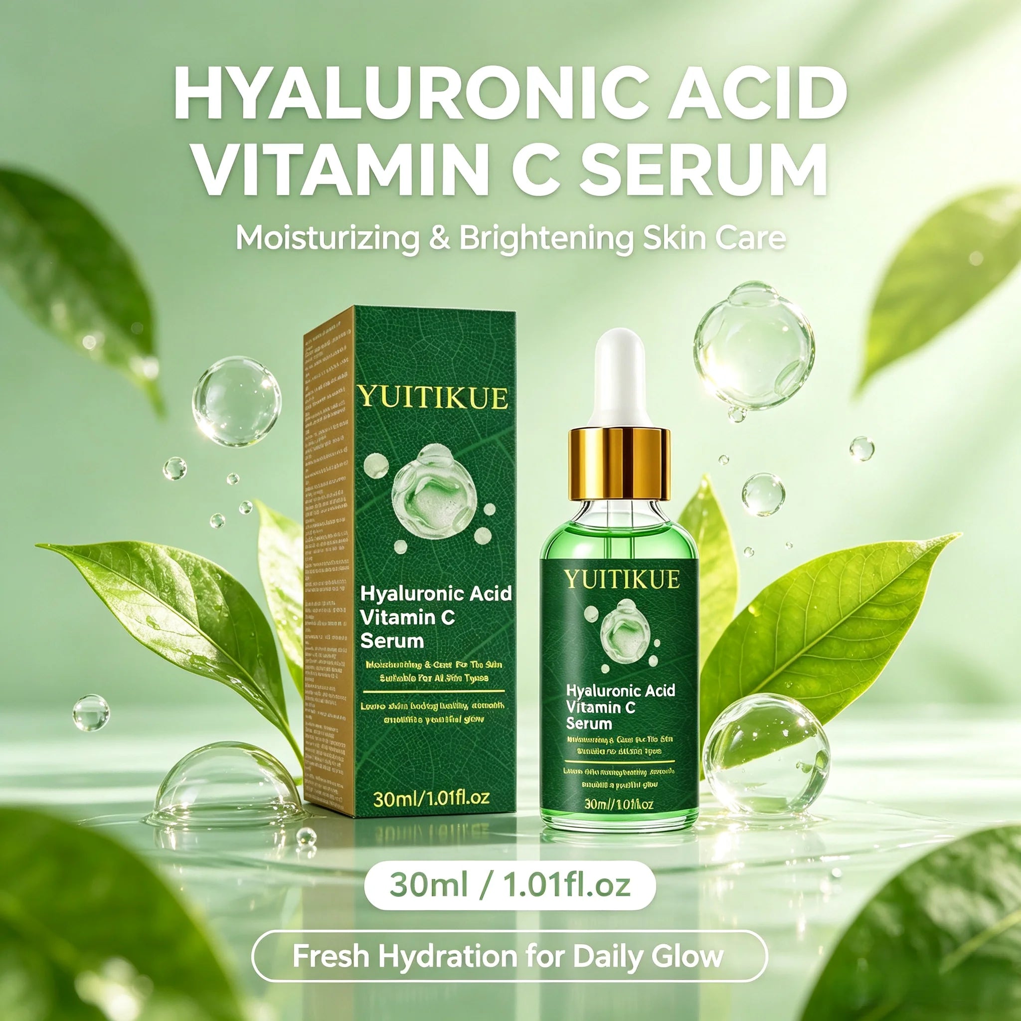 Vitamin C Hyaluronic Acid Facial Serum Brightening Moisturizing Essence - 12