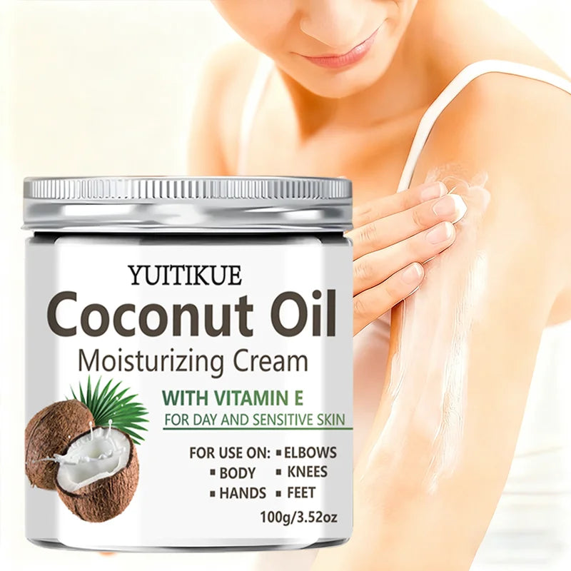 YUITIKUE Coconut Oil Moisturizing Body Cream for Dry Skin 100g
