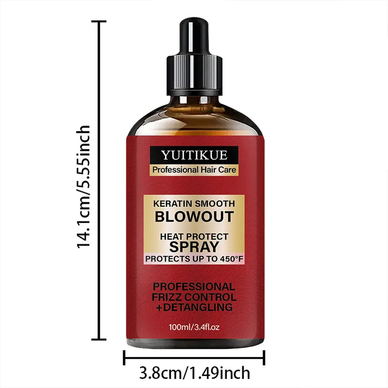 Keratin Smooth Heat Protect Hair Spray 450F Thermal Defense 100ml