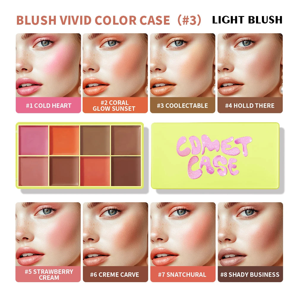 8-Color Cream Blush and Contour Palette - 19