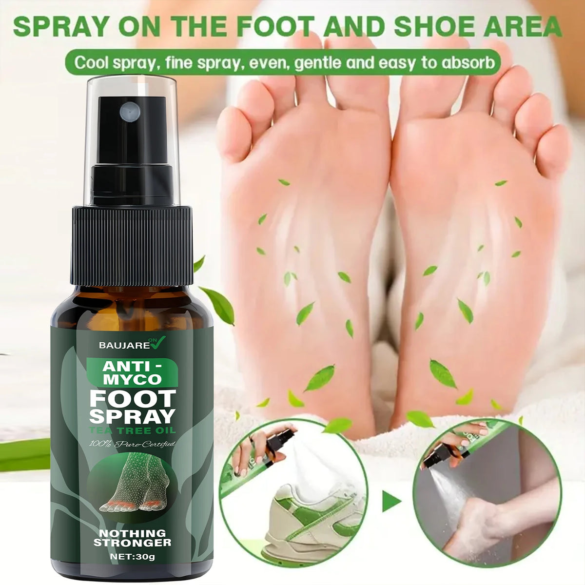 Anti Myco Foot Spray Tea Tree Oil Moisturizing Skin Care Treatment