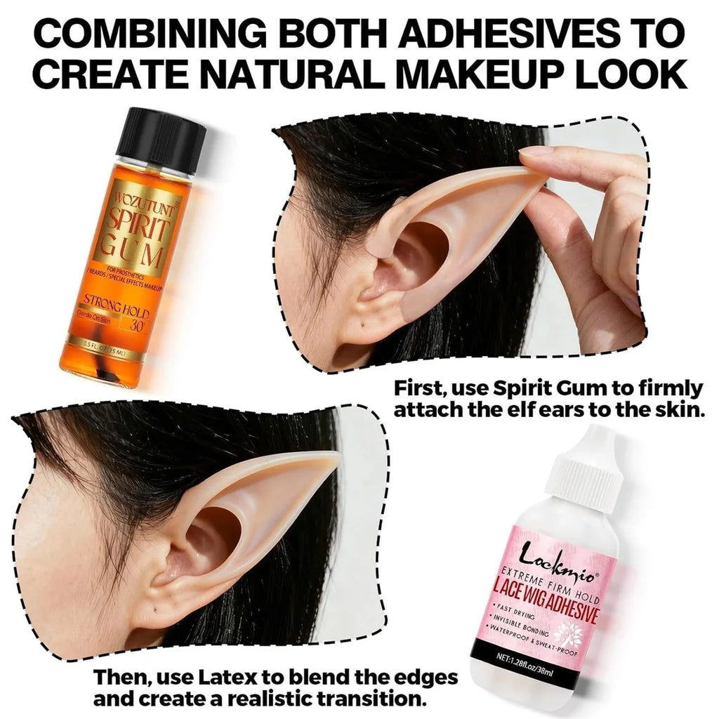 Spirit Gum Adhesive Remover and Lace Wig Glue Set for SFX and Cosplay