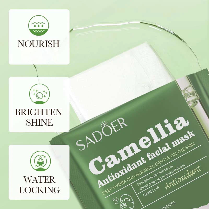 Sadoer Camellia Moisturizing Facial Mask 5 Piece Hydrating Sheet Set - 5