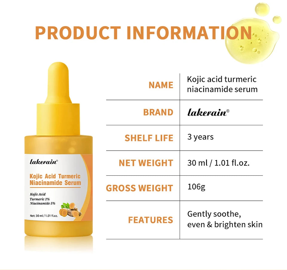 Brightening Kojic Acid and Turmeric Face Serum