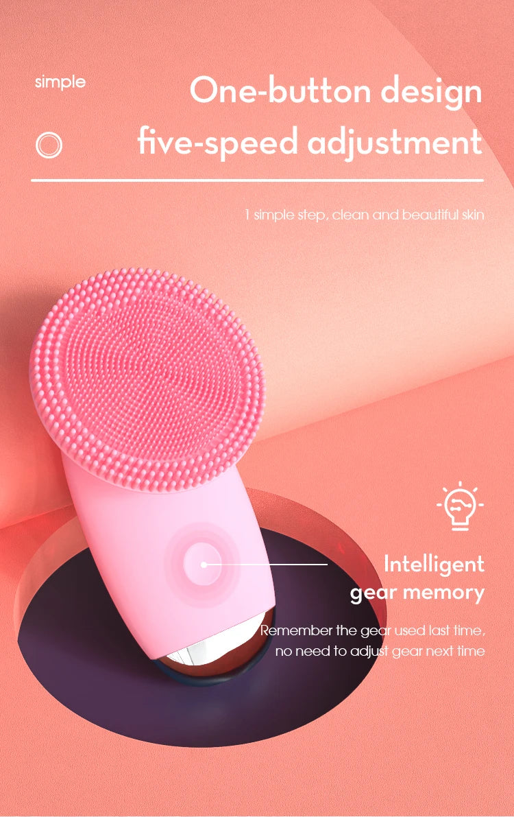 Electric Silicone Facial Cleansing Brush for Deep Pore Exfoliation - 12